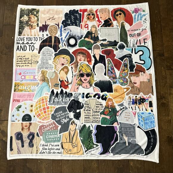 Taylor Swift SUPER SOFT Boutique New Plush Blanket, 1989 Collage. 56in X 51in